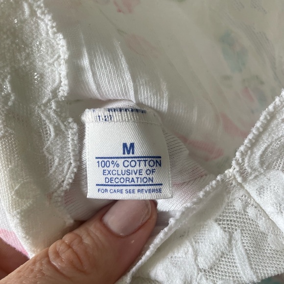 Vintage, Medium, Made in USA, rubbed floral lace trim bodysuit washed and clean! - Picture 5 of 7